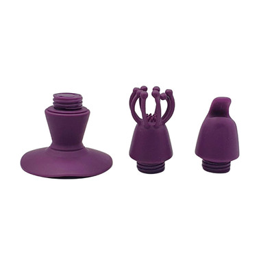 Foto 5 do produto Kit com Vibrador Estimulador de Ponto G e Clítoris Recarregável em Silicone com 10 Modos de Vibração + 3 Acessórios para Base - True Love | 11,6 x 3,3 cm