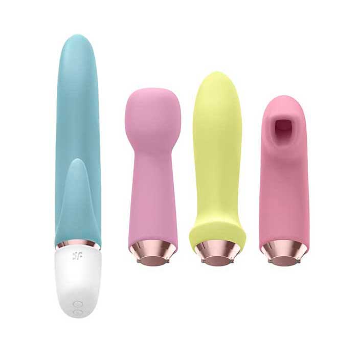 Kit Vibratório com 4 Itens em Silicone Macio, Base Removível, Bateria de Íon de Lítio e À Prova d'Água - Satisfyer Marvelous Four - 9