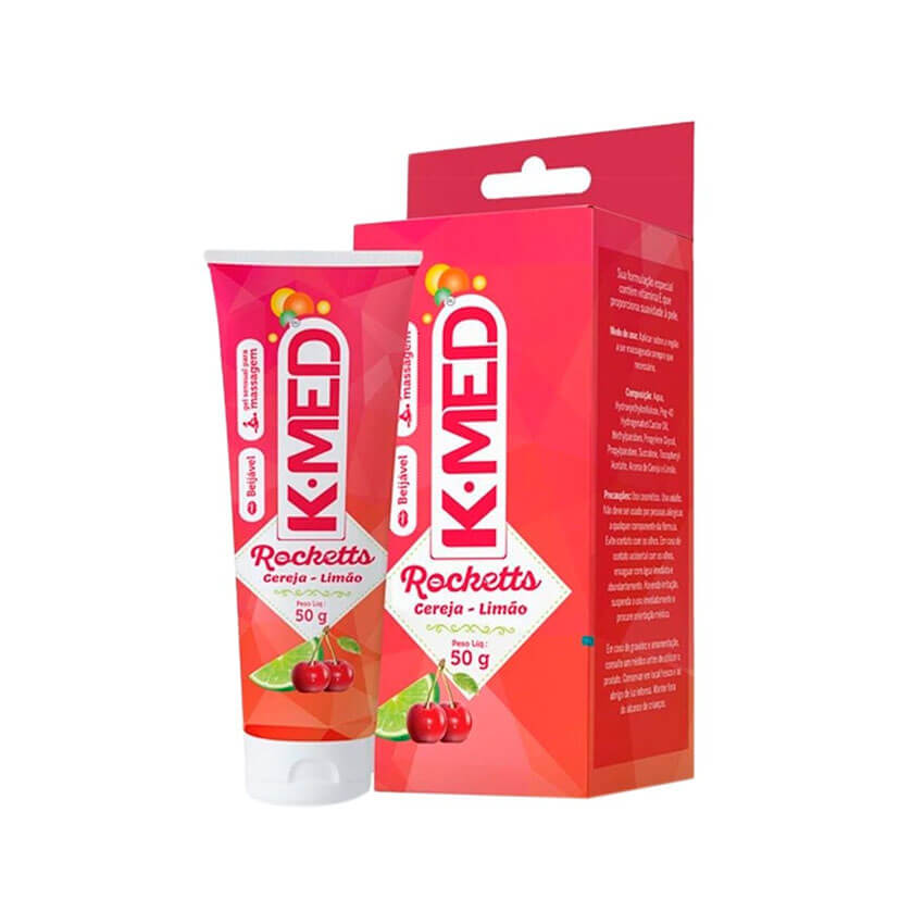 Gel Lubrificante Íntimo Beijável - K-Med Rocketts | 50 g | Disponível em 2 Sabores - 2
