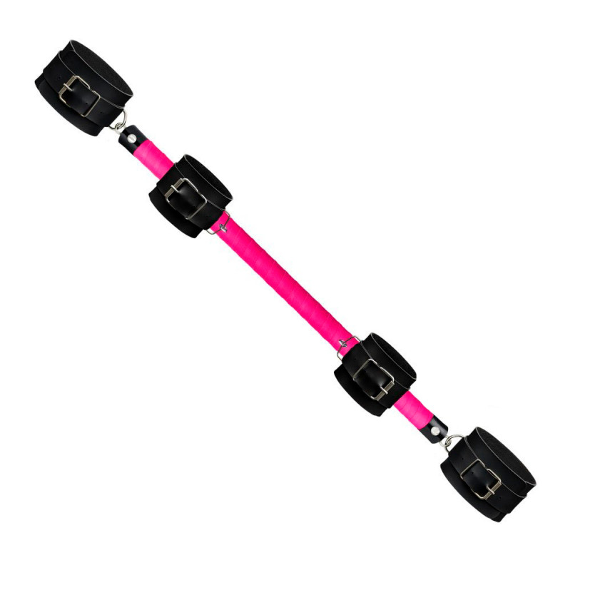 Separador com Tornozeleiras e Algemas em Couro Sintético - La Pimenta Sado | 64 x 2,3 cm | Disponível em 3 Cores - 6