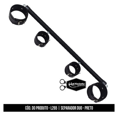 Foto 3 do produto Separador com Tornozeleiras e Algemas em Couro Sintético La Pimenta Sado | 61 x 2,5 cm | Disponível em 3 Cores