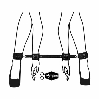 Foto 5 do produto Separador com Tornozeleiras e Algemas em Couro Sintético La Pimenta Sado | 61 x 2,5 cm | Disponível em 3 Cores