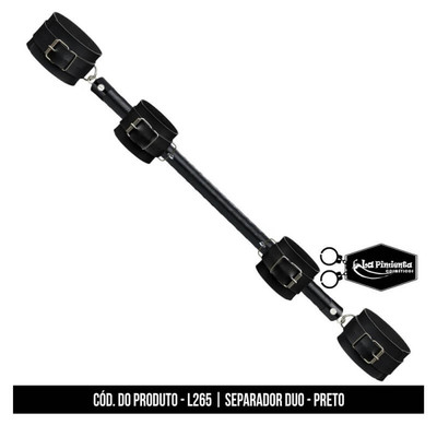 Foto 6 do produto Separador com Tornozeleiras e Algemas em Couro Sintético La Pimenta Sado | 61 x 2,5 cm | Disponível em 3 Cores