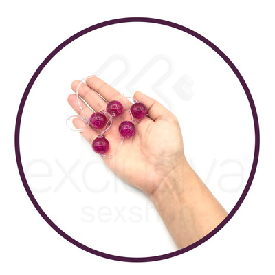 La Pimienta - Colar Tailandês com 5 Bolinhas e Cordão de Segurança Transparente | Cor: Pink