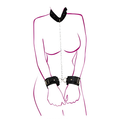 Kit Algema e Coleira em Couro Sintético com Corrente - La Pimienta Sado