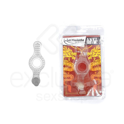 La Pimienta - Anel Oriental em Silicone com Cerdas Massageadoras e Estimulador de Períneo - 12,5 x 4,7 cm