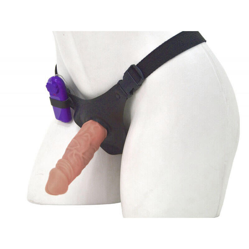 Cinta Peniana Ajustável com Prótese Realística em Silicone, Vibração Multivelocidade e Controle Remoto com Fio - La Pimienta Sado | 14 x 4,2 cm - 4