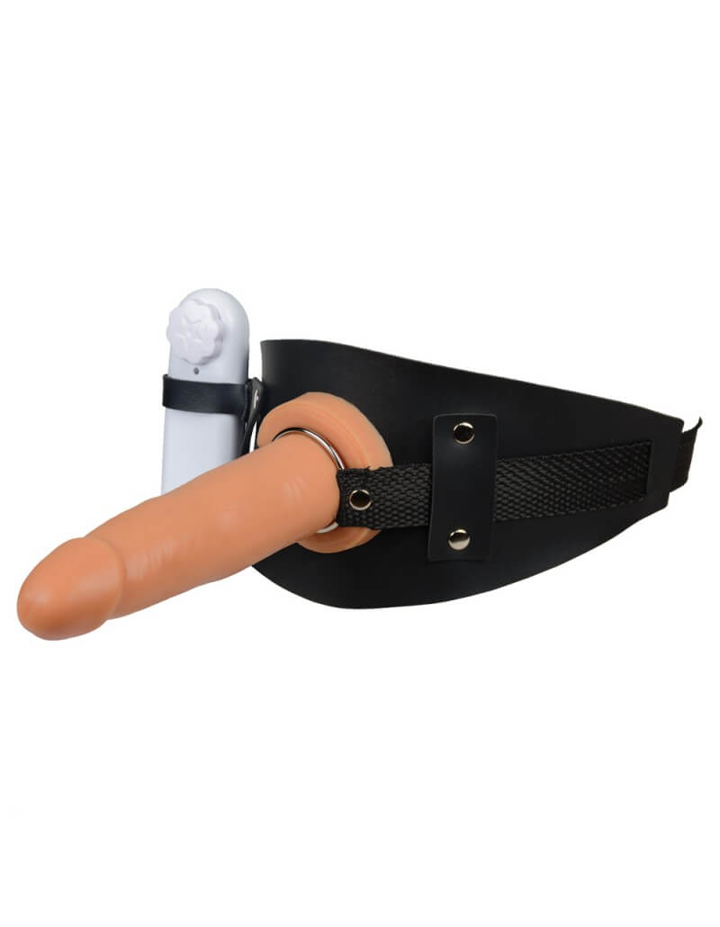 Cinta de Coxa com Prótese Removível, Glande Definida e Vibração Multivelocidade - La Pimienta Sado | 14 x 4 cm - 2