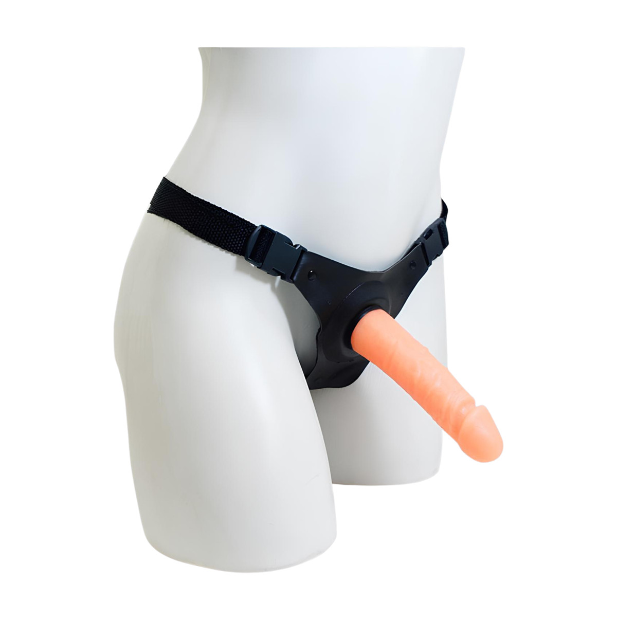 Cinta em Couro Sintético com Prótese Peniana Realística - La Pimienta Sado | 17 x 3,8 cm - 2