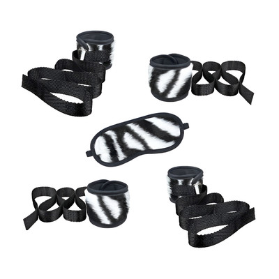 Foto 5 do produto Kit Bondage em Pelúcia com Algemas, Tornozeleiras e Venda - La Pimienta Sado | Disponível em 5 Cores