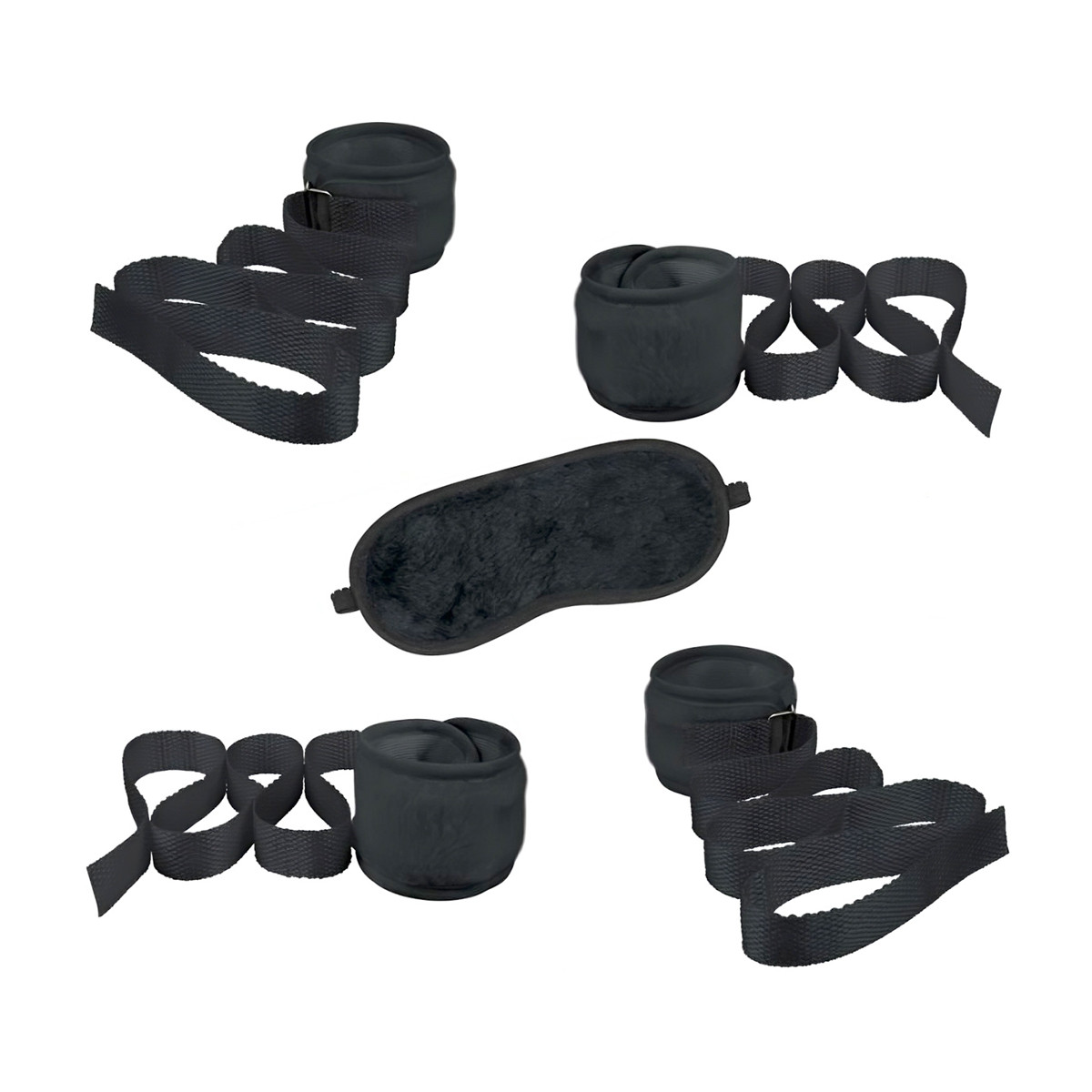 Kit Bondage em Pelúcia com Algemas, Tornozeleiras e Venda - La Pimienta Sado | Disponível em 5 Cores - 13
