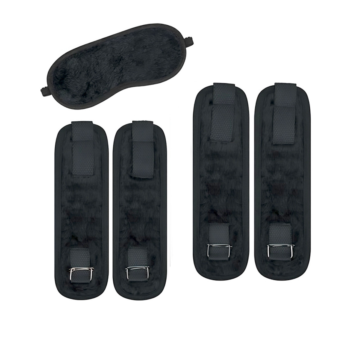 Kit Bondage em Pelúcia com Algemas, Tornozeleiras e Venda - La Pimienta Sado | Disponível em 5 Cores - 14