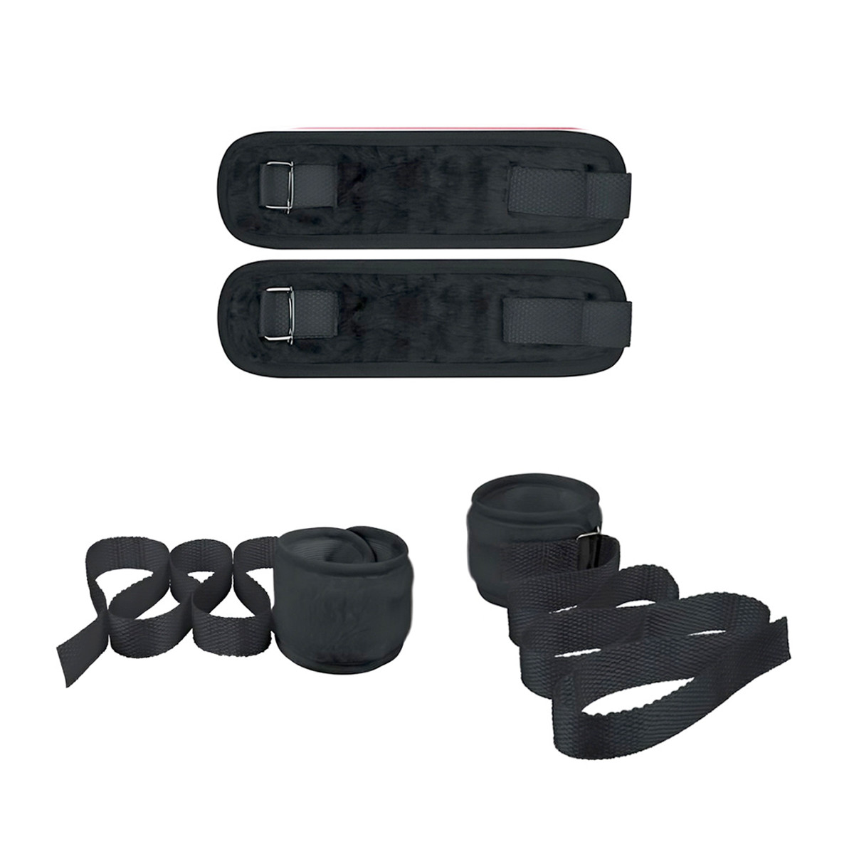 Kit Bondage em Pelúcia com Algemas, Tornozeleiras e Venda - La Pimienta Sado | Disponível em 5 Cores - 16