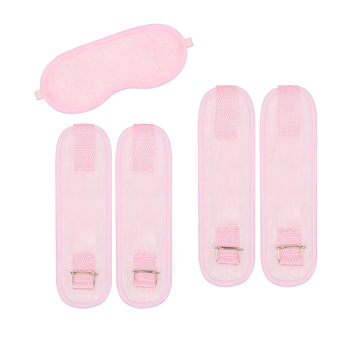 Kit Bondage em Pelúcia com Algemas, Tornozeleiras e Venda - La Pimienta Sado | Disponível em 5 Cores - 18