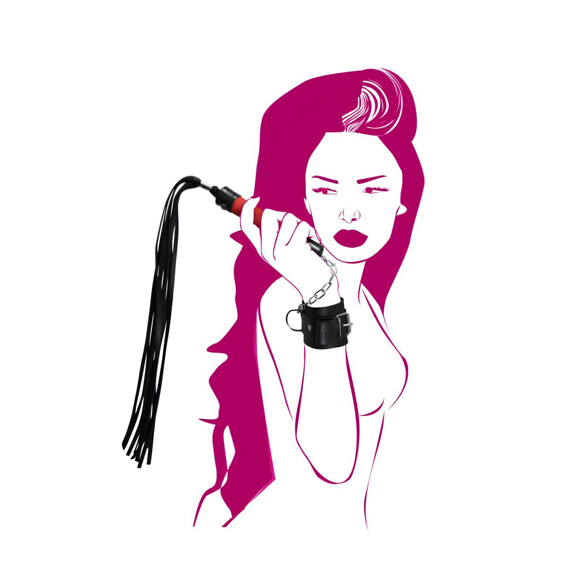 Kit Bracelete com Chicote - La Pimienta Sado | 37 cm | Disponível em 2 Cores - 9