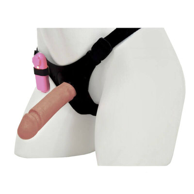 Cinta Ajustável com Prótese Peniana Realística em Silicone com Vibração Multivelocidade - La Pimienta Sado | 14 x 4,2 cm