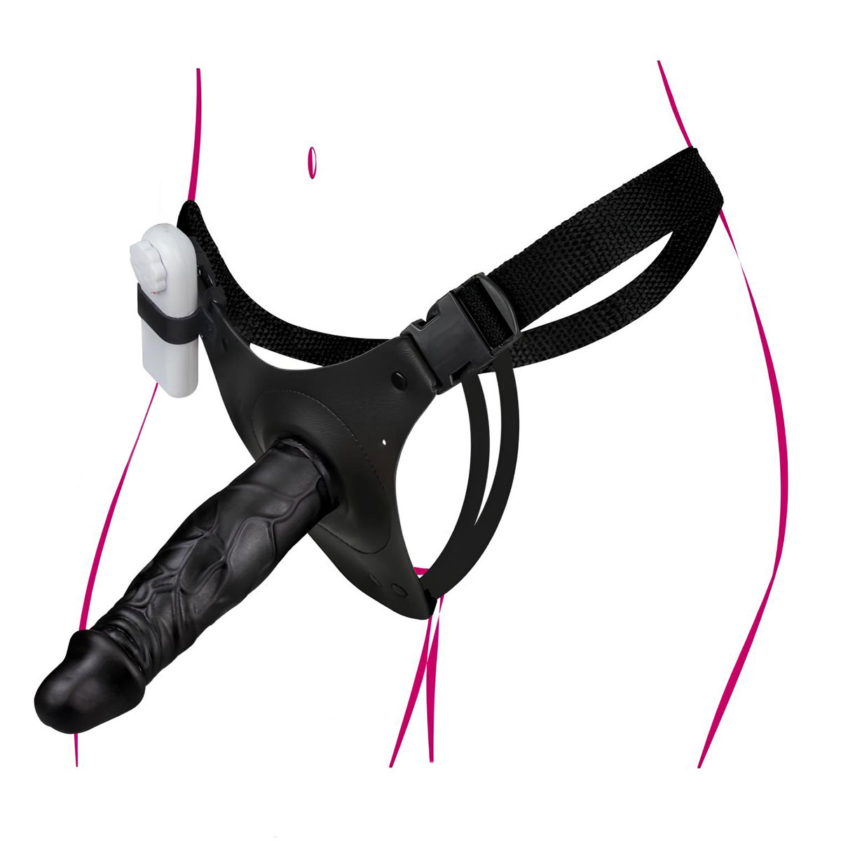 Cinta com Prótese Realística em Silicone e Vibro Multivelocidade - La Pimienta Sado | 16 x 4 cm - 2