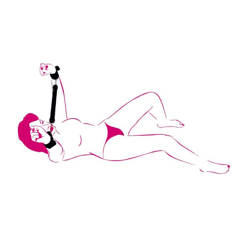 Separador de Braços com Par de Algemas - La Pimienta Sado - 25,6 x 2,2 cm | Disponível em 2 Cores - 6