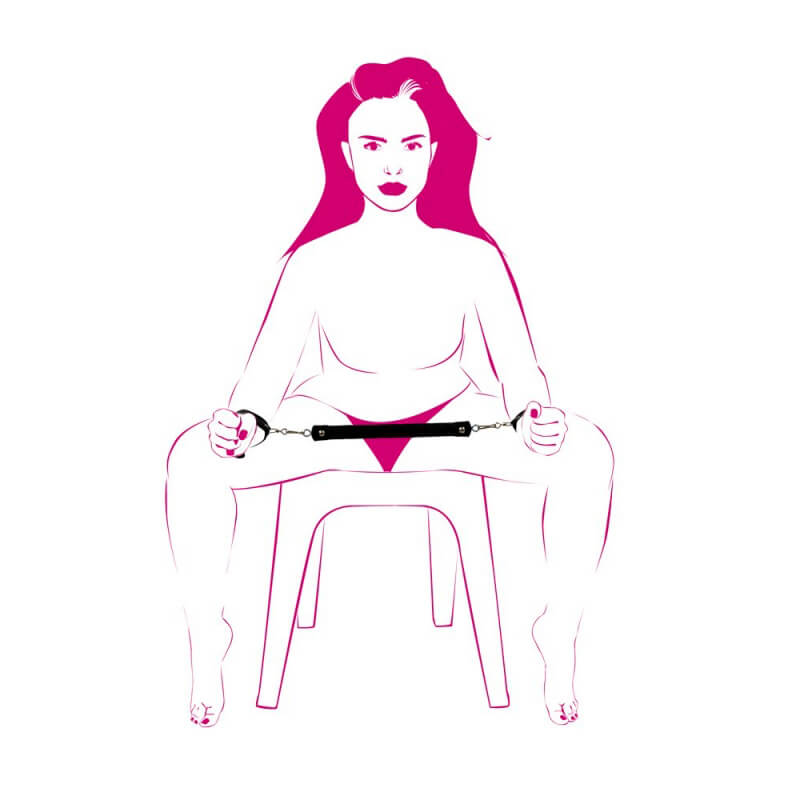 Separador de Braços com Par de Algemas - La Pimienta Sado - 25,6 x 2,2 cm | Disponível em 2 Cores - 5