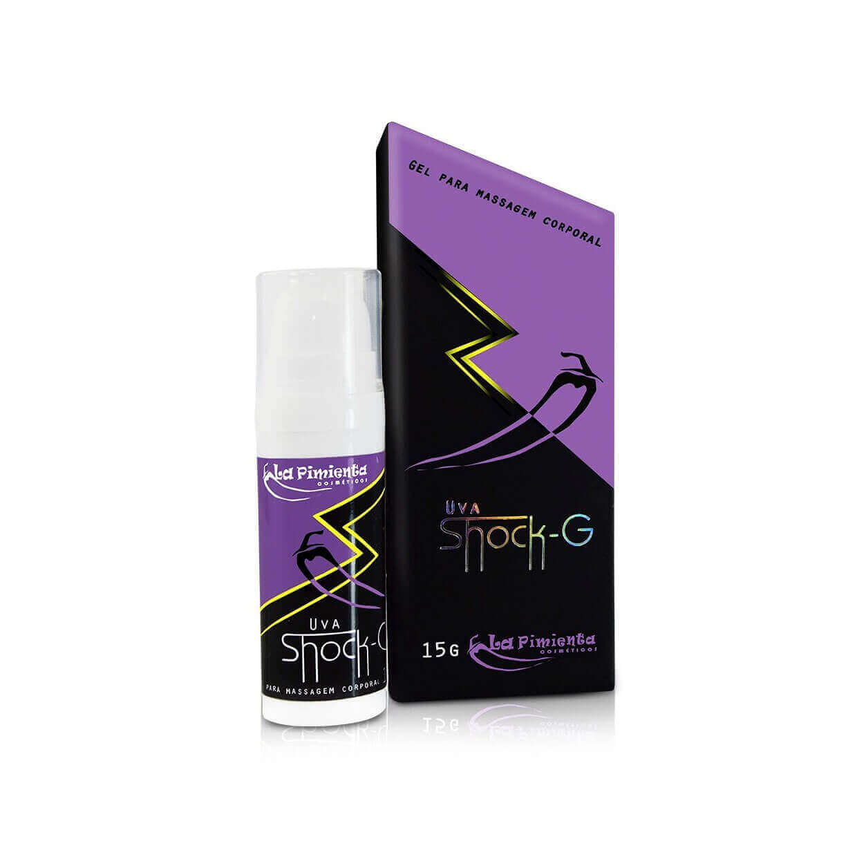 Gel Excitante Unissex Beijável que Vibra e Aquece - La Pimienta Shock-G - 15g | Disponível em 13 Sabores - 13