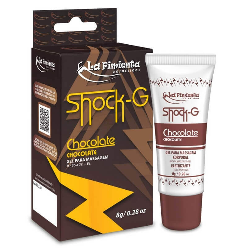 Gel Excitante Unissex Beijável que Vibra, Pulsa e Aquece - La Pimienta Shock-G | 8 g | Disponível em 7 Sabores - 7