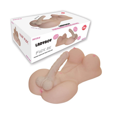 Tórax Feminino em TPE com Seios, Pênis Vertebrado, Escroto e Ânus - Lady Boy | 55 x 30 cm