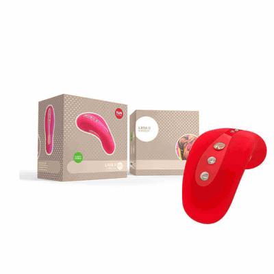Foto 1 do produto Massageador Estimulador de Clítoris Recarregável em Silicone com 4 Velocidades e 6 Modos de Vibração - Fun Factory Laya II Vibrator - 10,5 x 4 CM | Cor: Vermelho