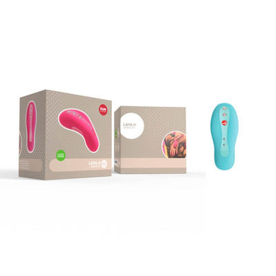 Foto 1 do produto Massageador Estimulador de Clítoris Recarregável em Silicone com 4 Velocidades e 6 Modos de Vibração - Fun Factory Laya II Vibrator - 10,5 x 4 CM | Cor: Azul