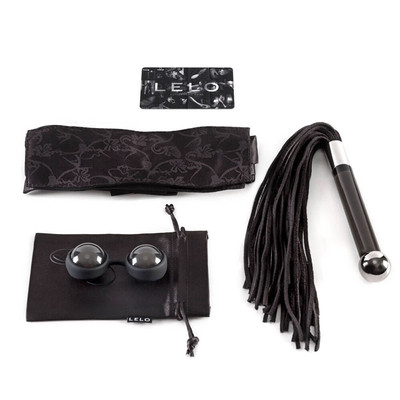 Kit com 3 Acessórios De Prazer com Bolinhas para Pompoarismo, Chicote de Camurça e Acessório para Punhos - Lelo Dare Me