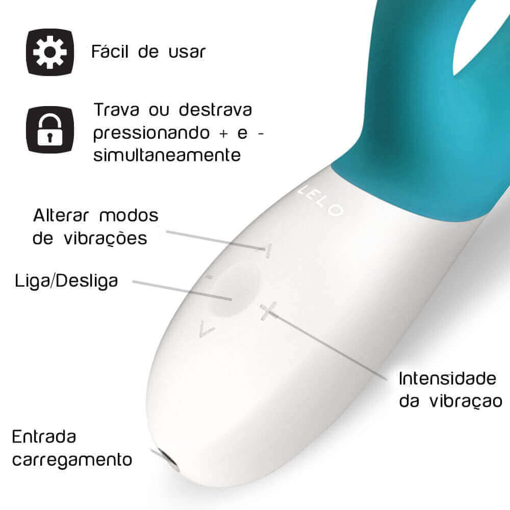 LELO Ina Wave - Vibrador Estimulador de Clítoris e Ponto G Recarregável em Silicone com 10 Modos de Vibrações e Tecnologia Wave Motion | Cor: Azul - 5