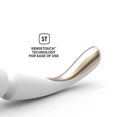 Foto 2 do produto LELO Smart Wands - Vibrador Massageador Erótico Recarregável em Silicone com 8 Modos de Vibrações Ultra Potentes e Silenciosas - 29 x 6 cm | Cor: Branco