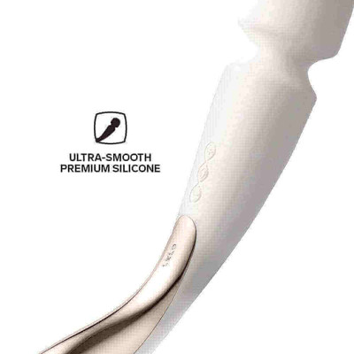 Foto 3 do produto LELO Smart Wands - Vibrador Massageador Erótico Recarregável em Silicone com 8 Modos de Vibrações Ultra Potentes e Silenciosas - 29 x 6 cm | Cor: Branco
