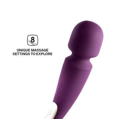 Foto 11 do produto LELO Smart Wands - Vibrador Massageador Erótico Recarregável em Silicone com 8 Modos de Vibrações Ultra Potentes e Silenciosas - 29 x 6 cm | Cor: Roxo