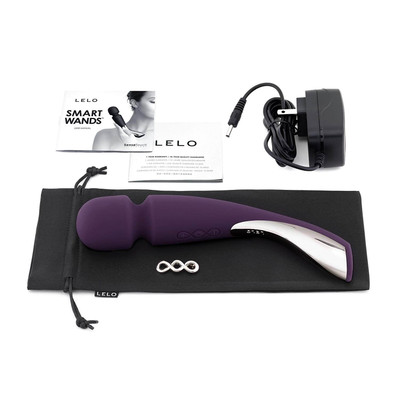 LELO Smart Wands - Vibrador Massageador Erótico Recarregável em Silicone com 8 Modos de Vibrações Ultra Potentes e Silenciosas - 29 x 6 cm | Cor: Roxo