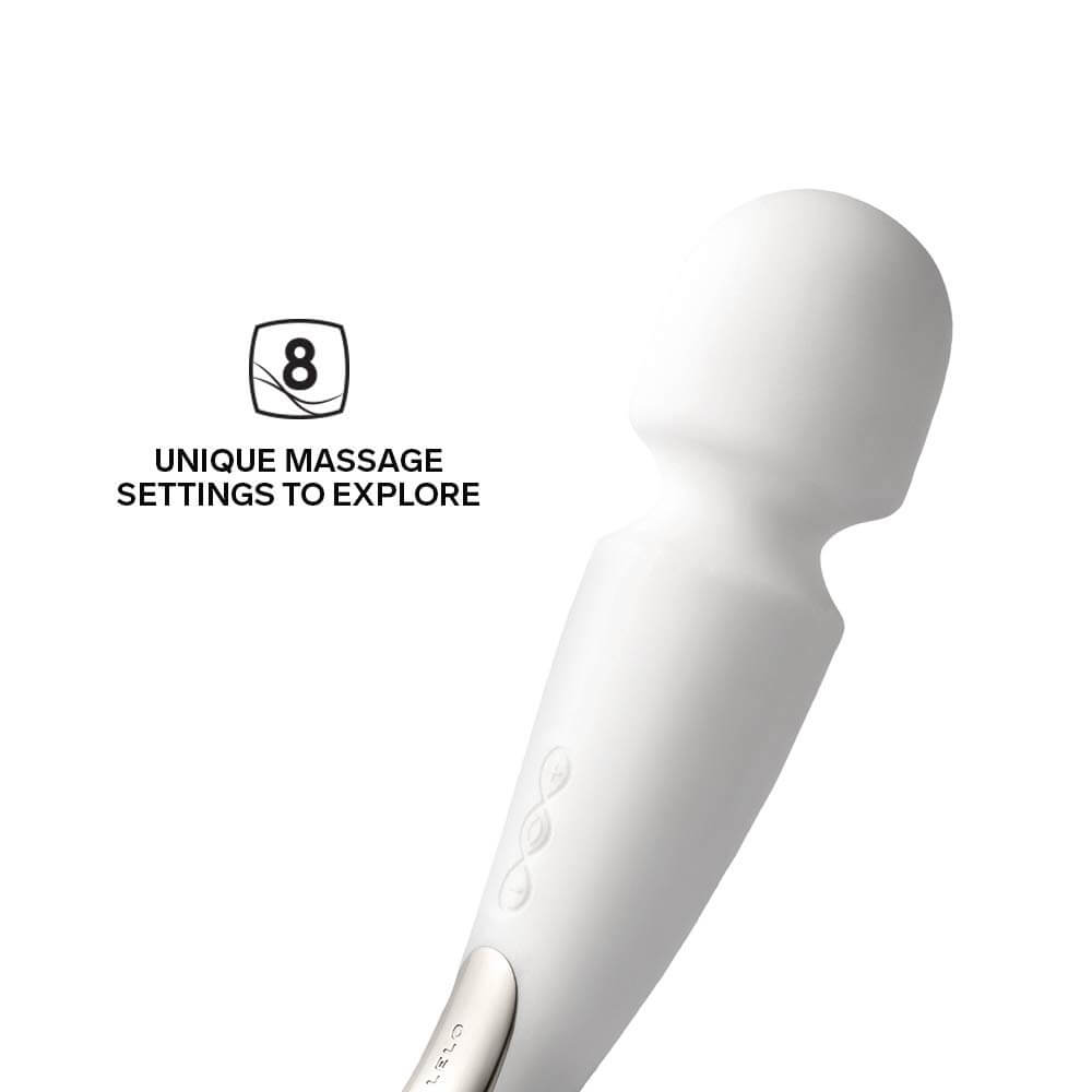 LELO Smart Wands - Vibrador Massageador Erótico Recarregável em Silicone com 8 Modos de Vibrações Ultra Potentes e Silenciosas - 29 x 6 cm | Cor: Branco - 12
