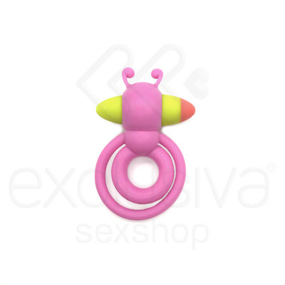 Foto 11 do produto Anel Peniano Duplo em Silicone com Estimulador Clitoriano e Vibração Única - Levett - 8,3 x 5,8 cm | Disponível em 4 Cores