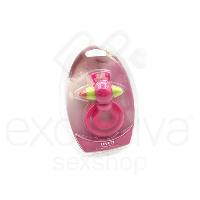 Foto 8 do produto Anel Peniano Duplo em Silicone com Estimulador Clitoriano e Vibração Única - Levett - 8,3 x 5,8 cm | Disponível em 4 Cores