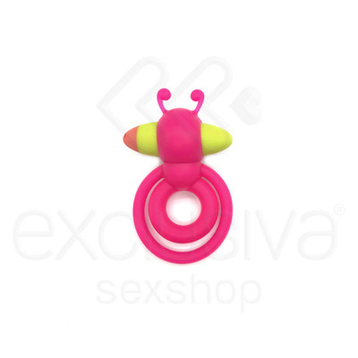 Foto 4 do produto Anel Peniano Duplo em Silicone com Estimulador Clitoriano e Vibração Única - Levett - 8,3 x 5,8 cm | Disponível em 4 Cores