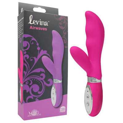 Foto 1 do produto Levina Airwaves - Vibrador Ponto G em Silicone com Textura Estimuladora, Estimulador Clitoriano e 30 Vibrações - 18 x 2,8 cm | Cor: Rosa