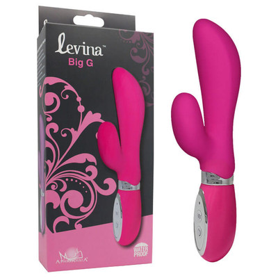 Foto 1 do produto Levina Big G - Vibrador Ponto G em Silicone com Estimulador Clitoriano e 30 Vibrações - 18 x 2,8 cm  | Cor: Rosa