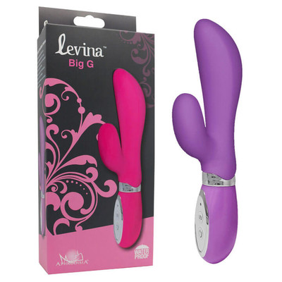Foto 1 do produto Levina Big G - Vibrador Ponto G em Silicone com Estimulador Clitoriano e 30 Vibrações - 18 x 2,8 cm  | Cor: Roxo