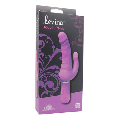 Foto 3 do produto Levina Double Penis - Vibrador Duplo em Forma de Pênis com 30 Níveis de Vibração e Resistência a Água - 22 x 2,5 cm | Cor: Rosa