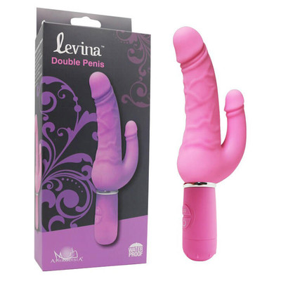 Foto 1 do produto Levina Double Penis - Vibrador Duplo em Forma de Pênis com 30 Níveis de Vibração e Resistência a Água - 22 x 2,5 cm | Cor: Rosa