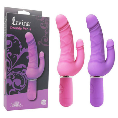 Foto 2 do produto Levina Double Penis - Vibrador Duplo em Forma de Pênis com 30 Níveis de Vibração e Resistência a Água - 22 x 2,5 cm | Cor: Rosa