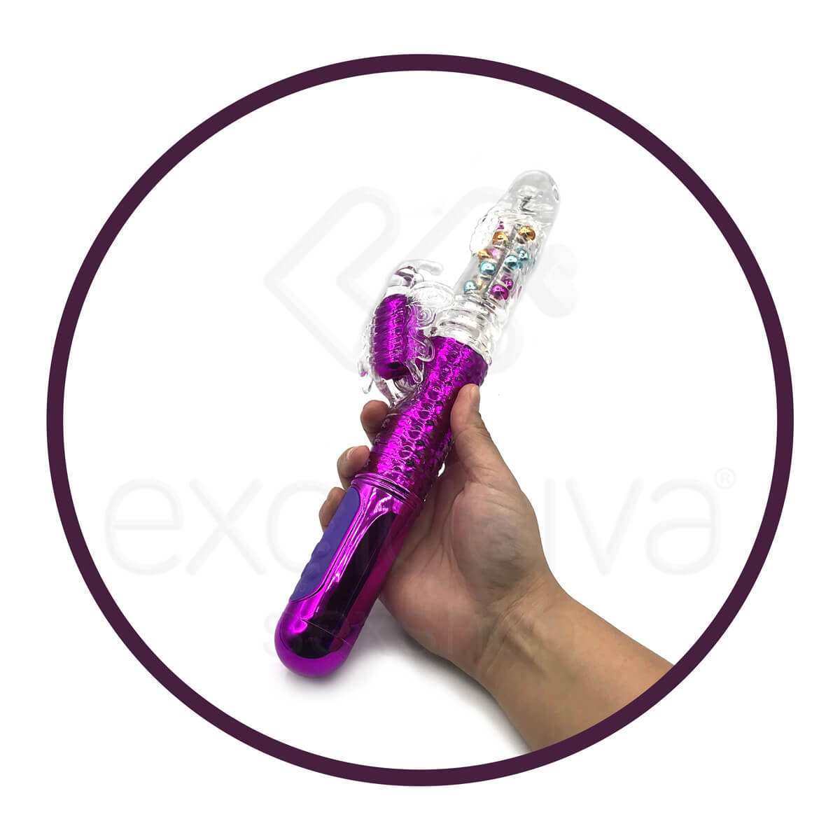 Libo Dream Roating Vibrator - Vibrador Rotativo com Movimento Vai e Vem, Estimulador Clitoriano em Formato de Borboleta - 13,5 x 3,7 cm - 6