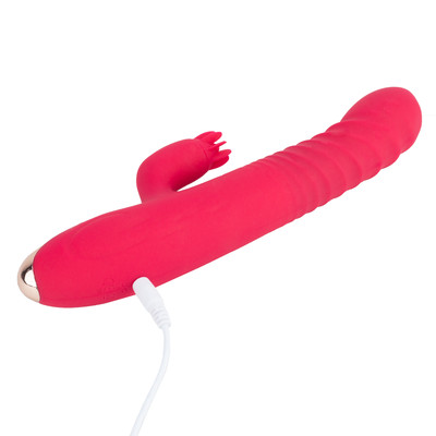 Foto 6 do produto Vibrador Estimulador Ponto G e Clítoris Recarregável com Rotações e 8 Modos de Vibração - Libo Rabbit Vibrator | 13,6 x 3,5 cm