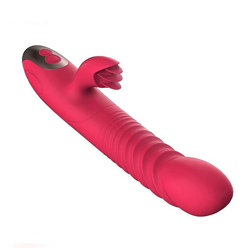Libo Rabbit Vibrator - Vibrador de Ponto G com Estimulador Clitoriano em Forma de Língua, Recarregável com 3 velocidades Vai e Vem e 8 Padrões de Vibração. 12,3 x  3,3 cm - 2