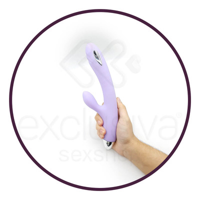 Vibrador Estimulador de Ponto G e de Clítoris Recarregável com 8 Modos de Estimulação Elétricas, de Vibrações e Controle por Aplicativo - Libo - 13 x 3,5 cm