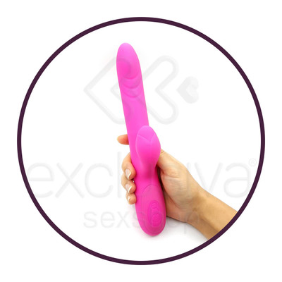 Libo - Vibrador Estimulador de Ponto G e de Clítoris em Silicone Recarregável com 8 Modos de Vibração, 3 Modos de Impulsos e Controle por Aplicativo - 26 x 3,2 cm