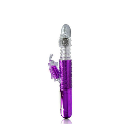 Foto 3 do produto Libo - Vibrador Rotativo Recarregável com Movimento de Vai e Vem, Estimulador Clitoriano em Forma de Borboleta e 36 Funções de Vibração - 27 x 3,5 cm | Cor: Roxo